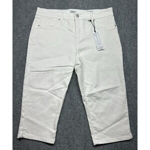 D Jeans Capri Pants Womens 14 White High Waist Modern Fit High Waist Solid New